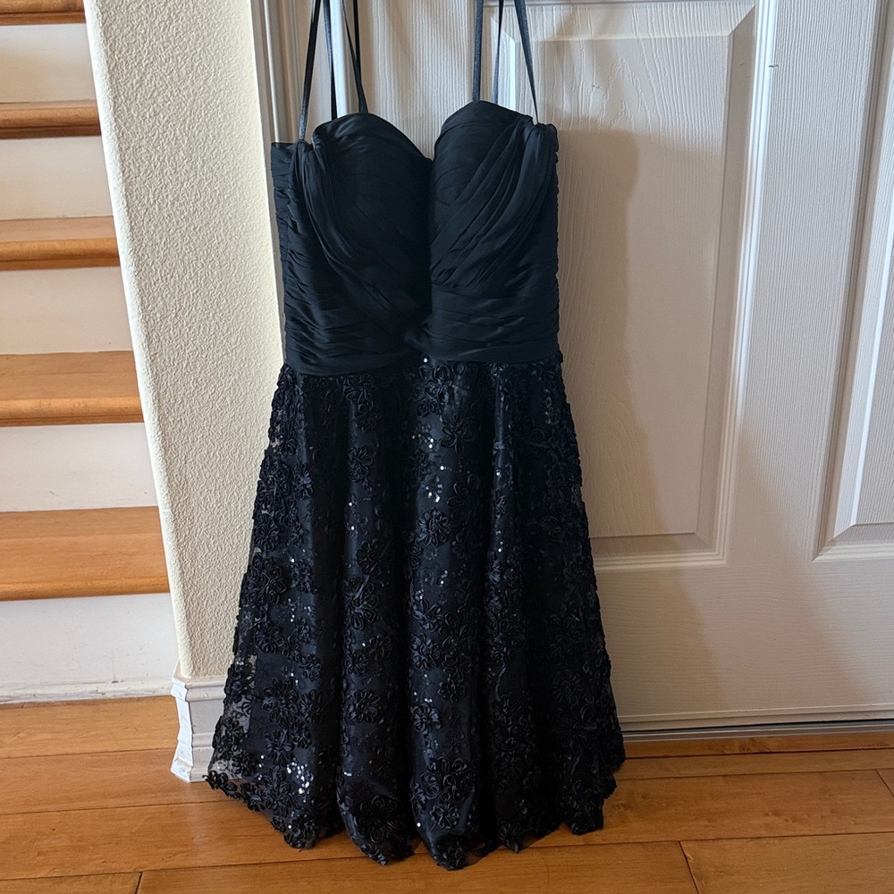 Elegant Black Evening Dress, girls/teen